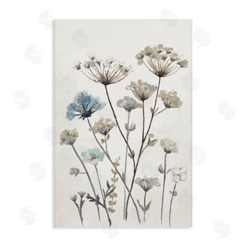 Patricia Pinto Neutral Jardin Azul Stretched Canvas Wall Art Print