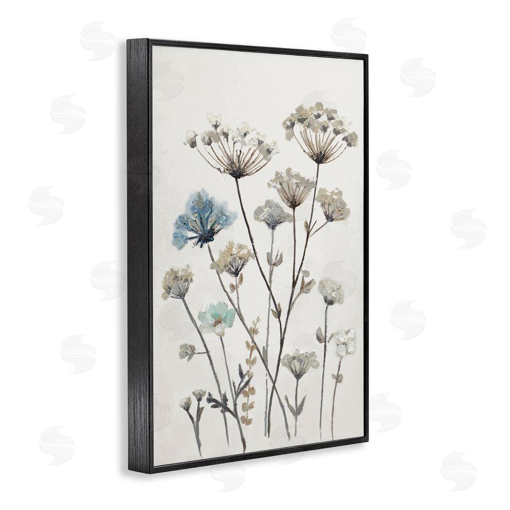 Patricia Pinto Neutral Jardin Azul Black Framed Giclee Wall Art Print