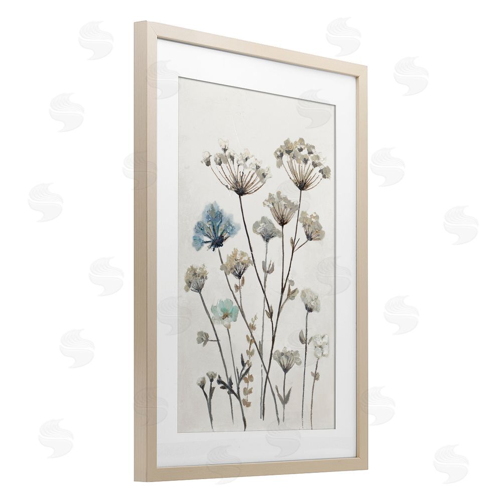Patricia Pinto Neutral Jardin Azul Birch Framed Print Under Glass Wall Art