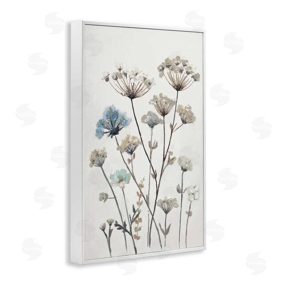 Patricia Pinto Neutral Jardin Azul White Framed Giclee Wall Art Print