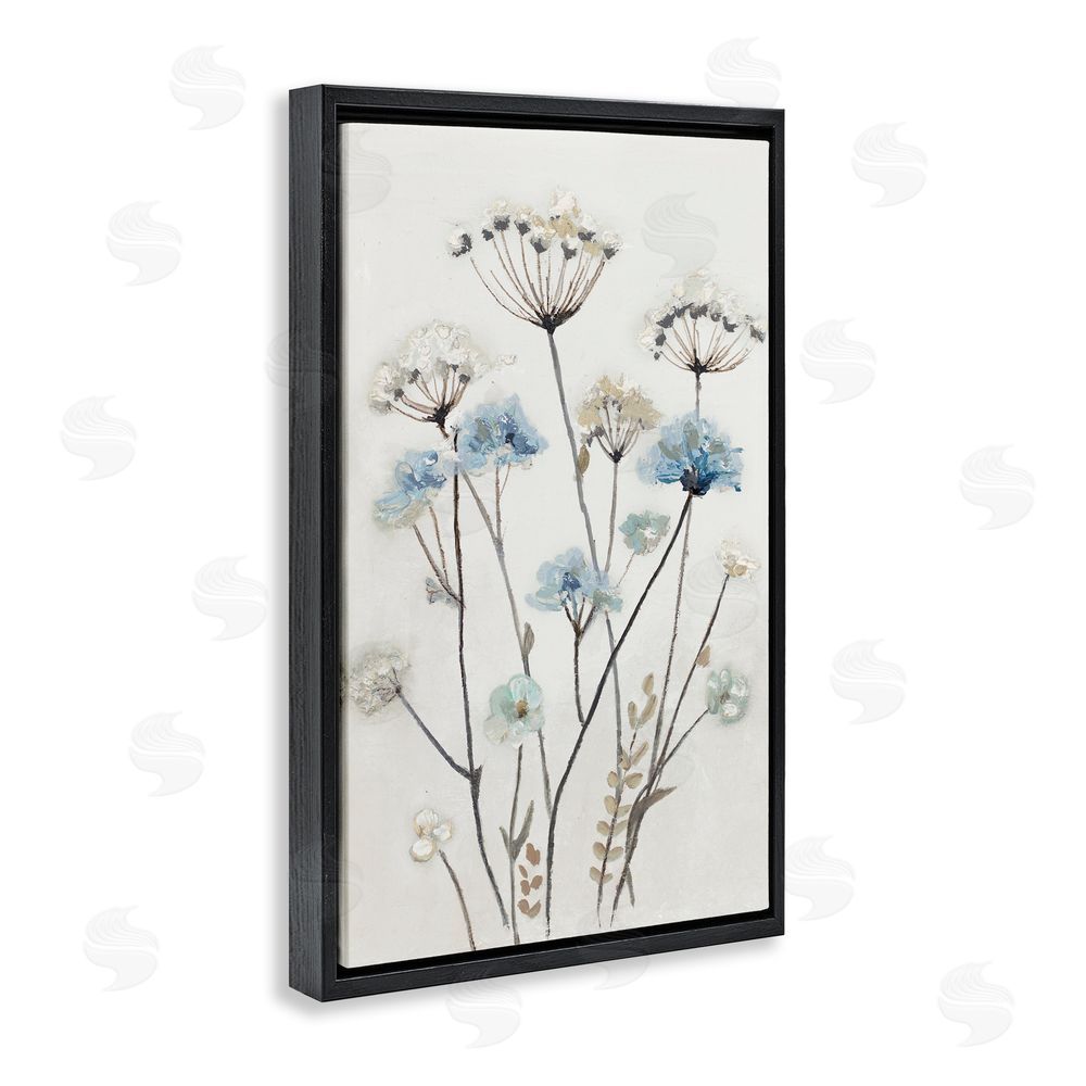 Patricia Pinto Soft Jardin Azul Black Floating Frame Canvas Wall Art Print