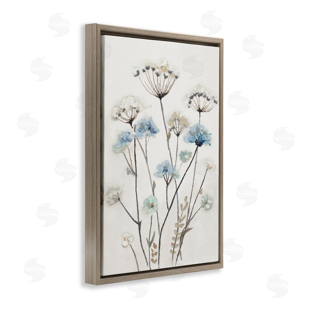 Patricia Pinto Soft Jardin Azul Brown Floating Frame Canvas Wall Art Print