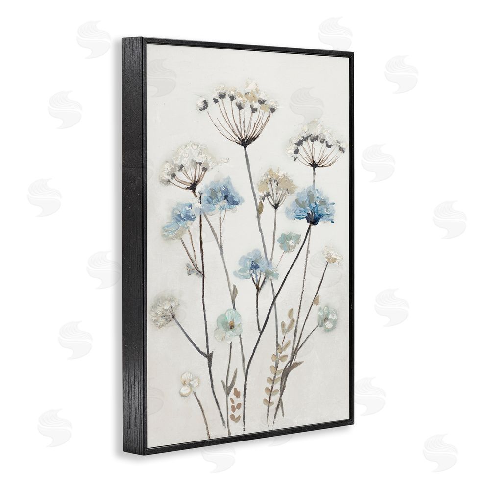 Patricia Pinto Soft Jardin Azul Black Framed Giclee Wall Art Print