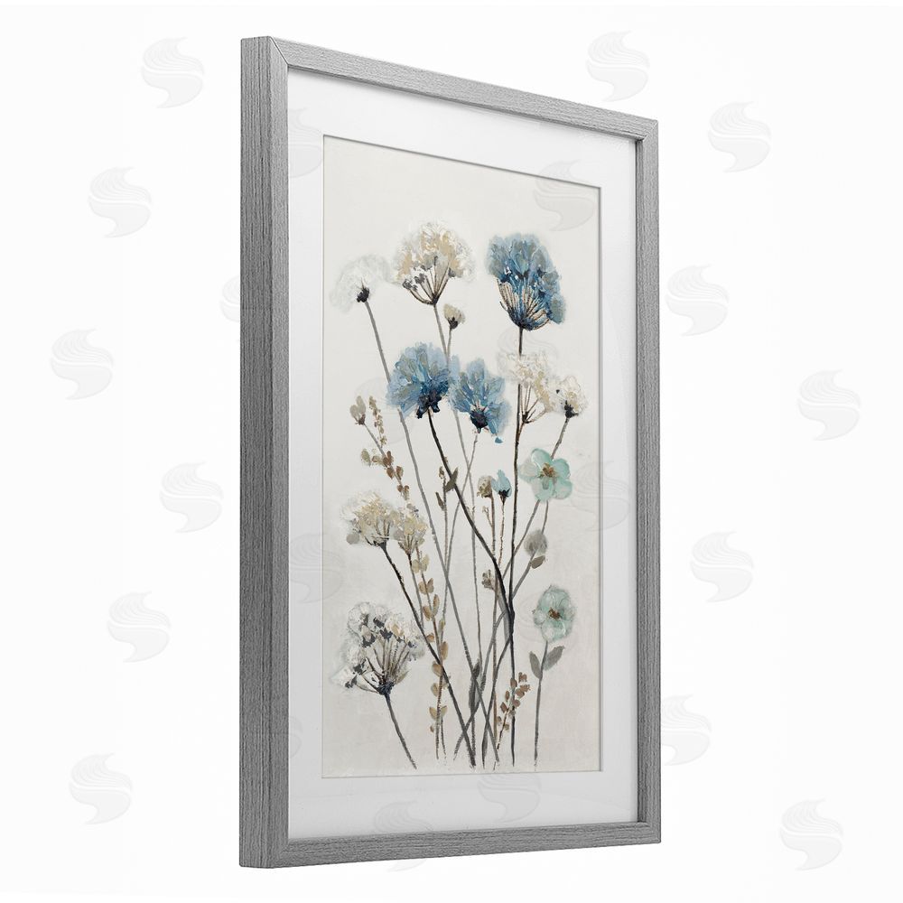Sundance Graphics Blue & Beige Garden Gray Framed Print Under Glass Wall Art