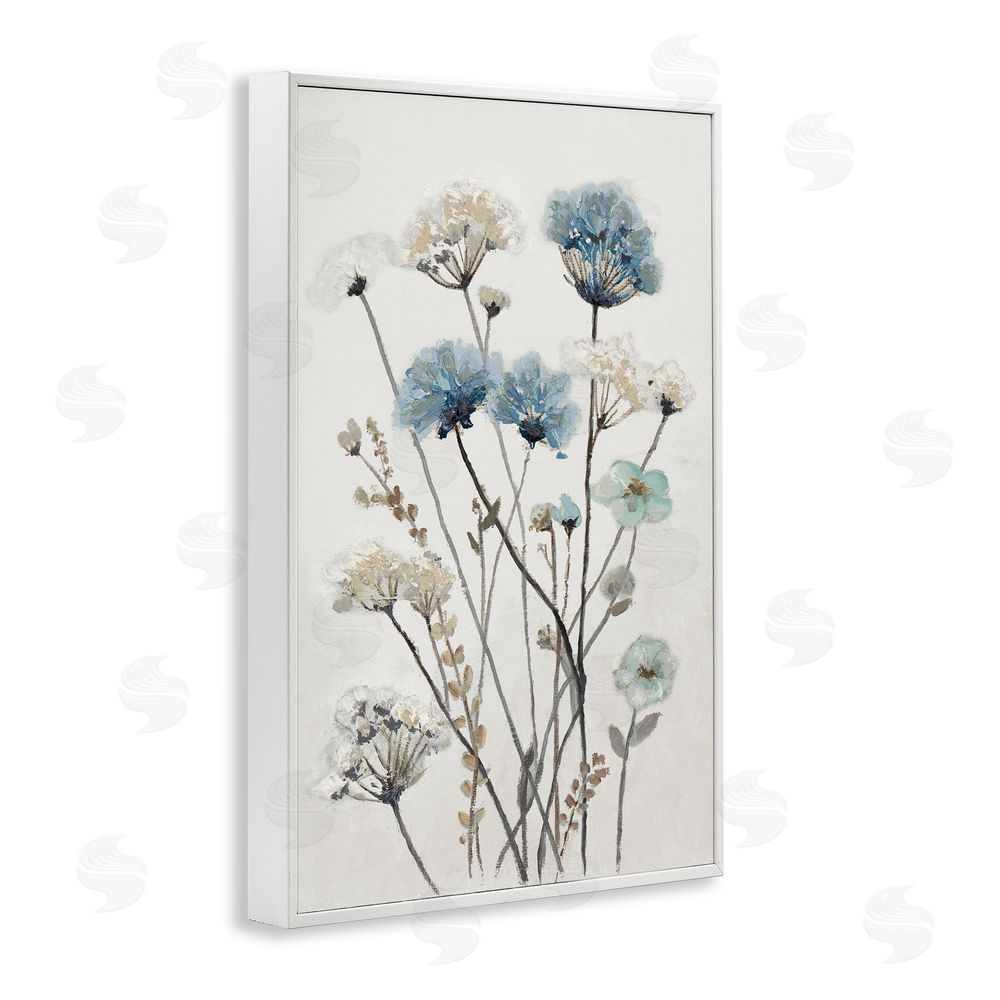 Sundance Graphics Blue & Beige Garden White Framed Giclee Wall Art Print