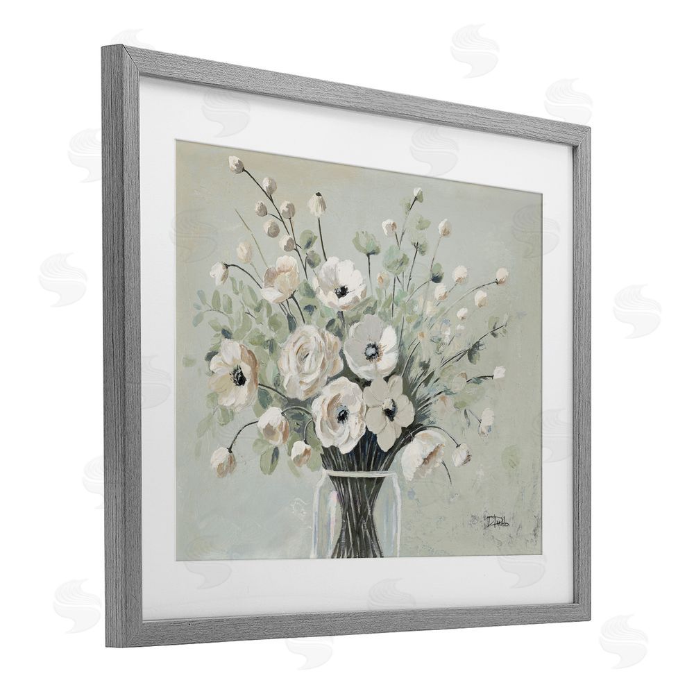Patricia Pinto Siempre Bella Bouquet Gray Framed Print Under Glass Wall Art