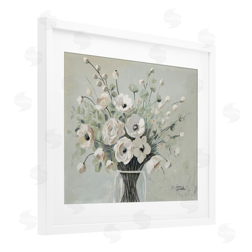 Patricia Pinto Siempre Bella Bouquet White Framed Print Under Glass Wall Art