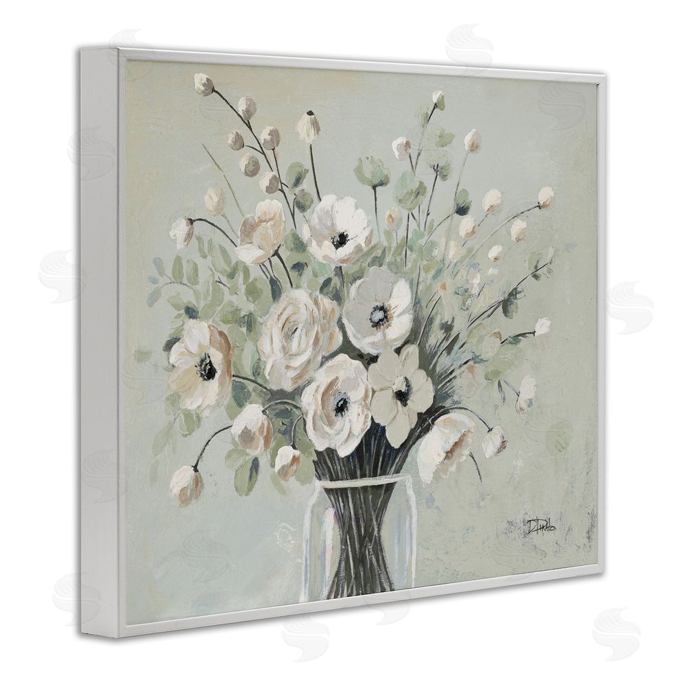 Patricia Pinto Siempre Bella Bouquet White Framed Giclee Wall Art Print