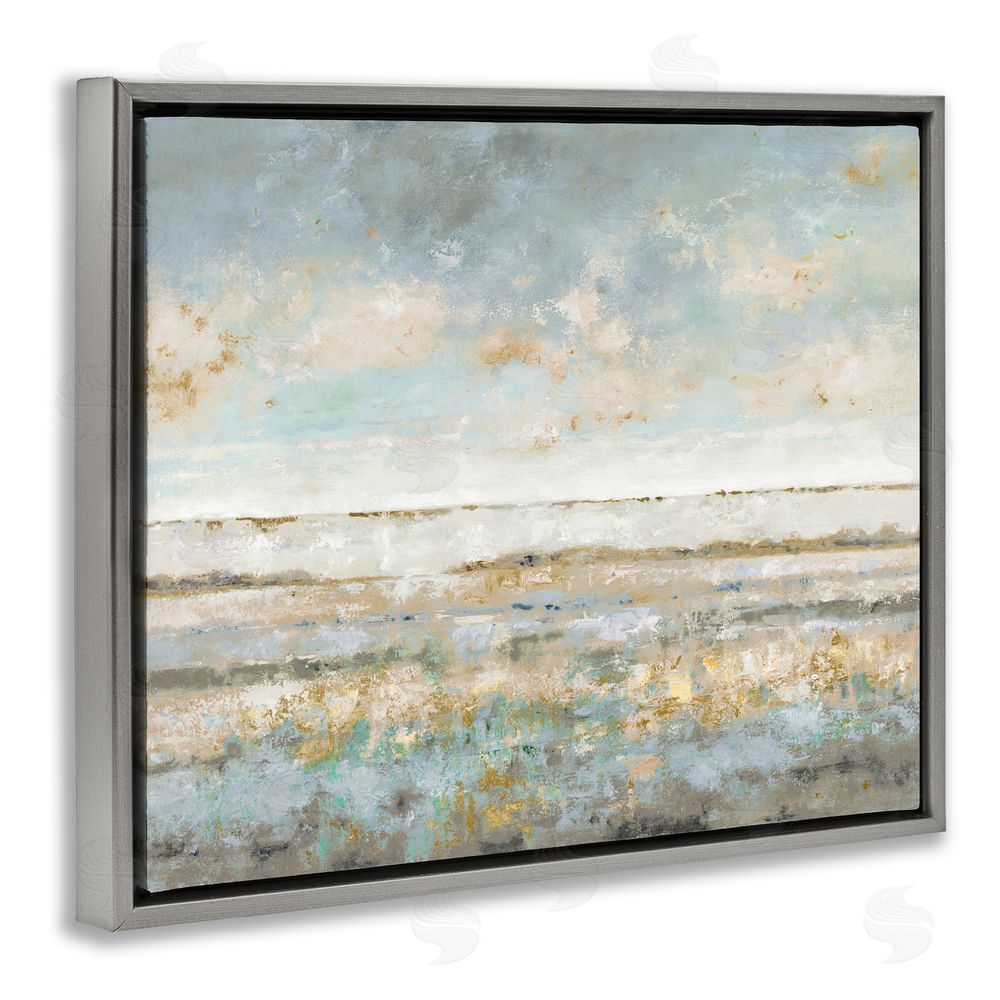 Lorenzo Collective Contemplative Mood Abstract Gray Floating Frame Canvas Wall Art Print