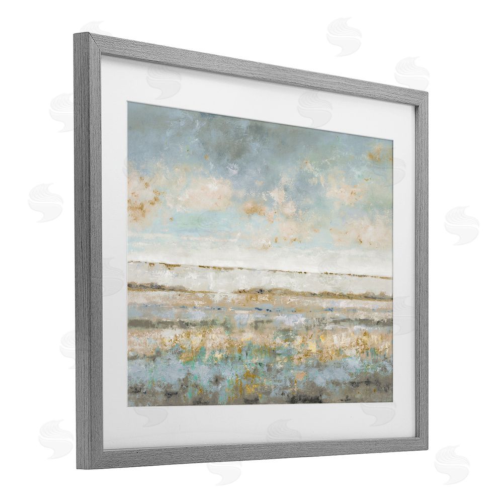 Lorenzo Collective Contemplative Mood Abstract Gray Framed Print Under Glass Wall Art