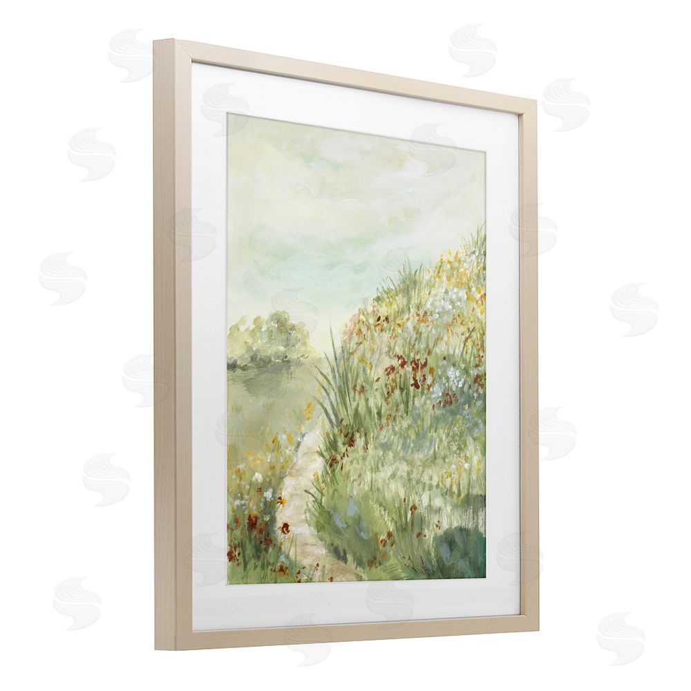 Lanie Loreth Hilltop Blooms & Winding Trail Brown Framed Print Under Glass with Mat Wall Art
