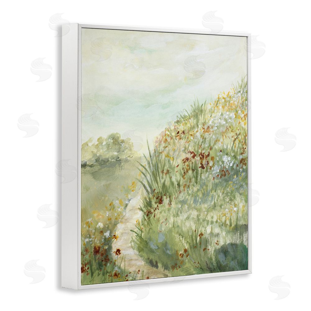 Lanie Loreth Hilltop Blooms & Winding Trail White Framed Giclee Wall Art Print
