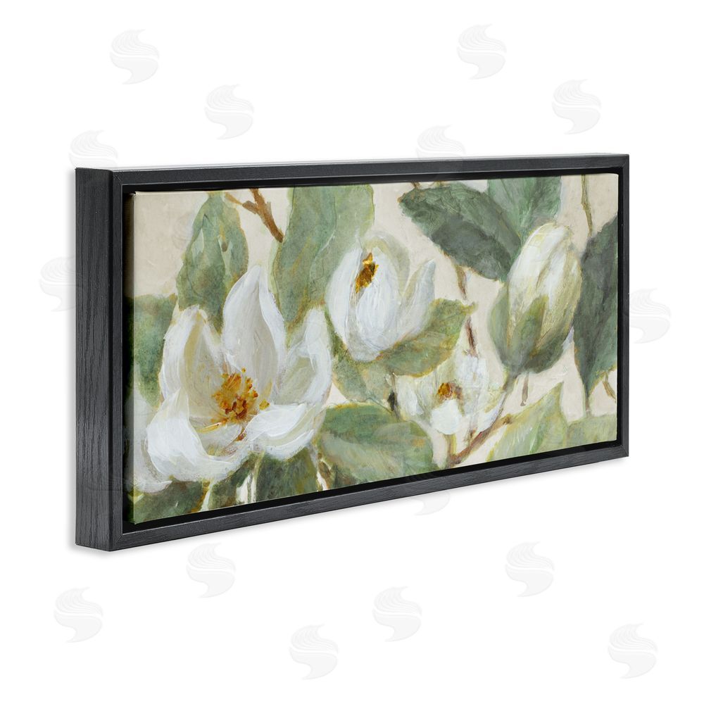 Lanie Loreth Delicate Magnolia Dreaming Black Floating Frame Canvas Wall Art