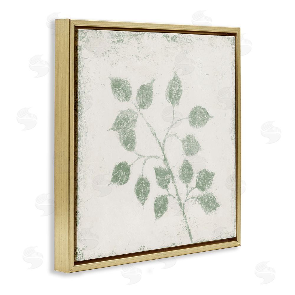 Michael Marcon November Leaves Plant Sprig Gold Floating Frame Canvas Wall Art Print
