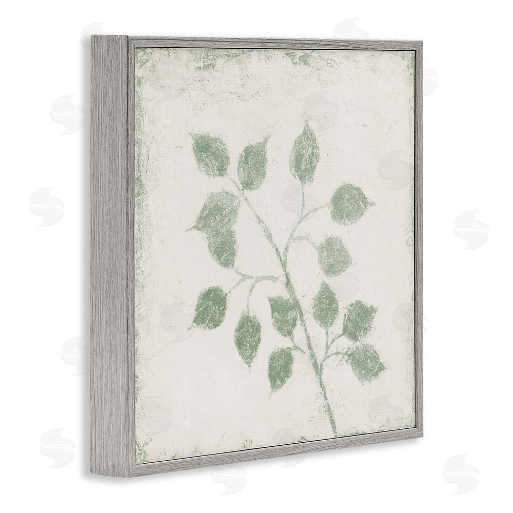 Michael Marcon November Leaves Plant Sprig Gray Framed Giclee Wall Art Print
