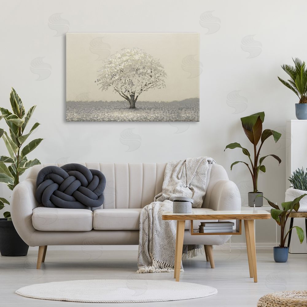 Michael Marcon Neutral Radiance Tree Stretched Canvas Wall Art in Room