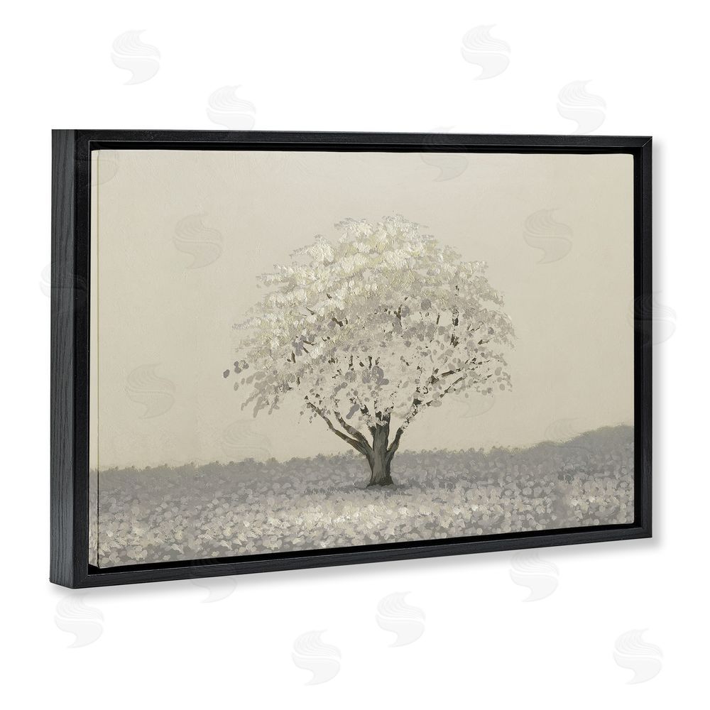 Michael Marcon Neutral Radiance Tree Black Floating Frame Canvas Wall Art Print