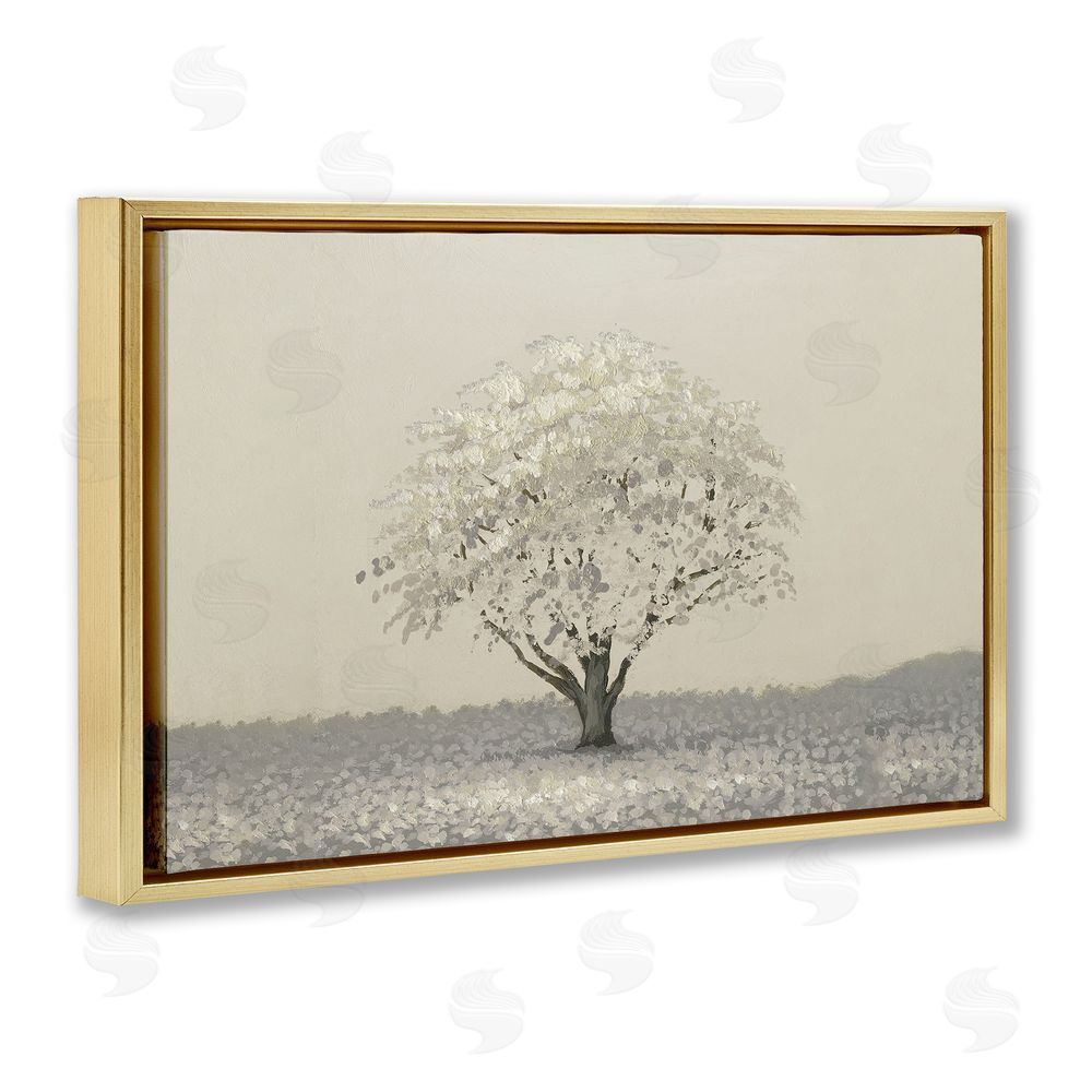 Michael Marcon Neutral Radiance Tree Gold Floating Frame Canvas Wall Art Print
