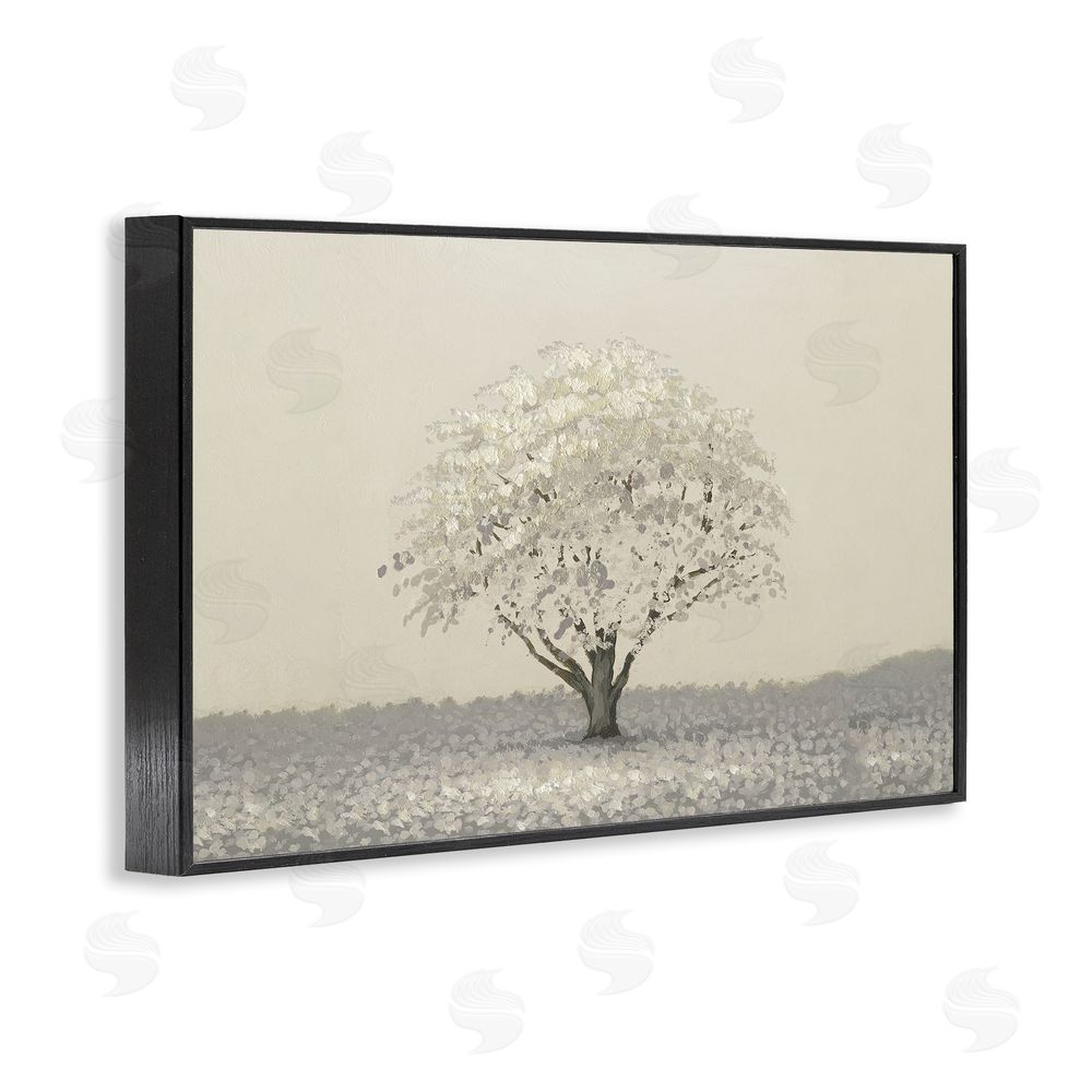 Michael Marcon Neutral Radiance Tree Black Framed Giclee Wall Art Print