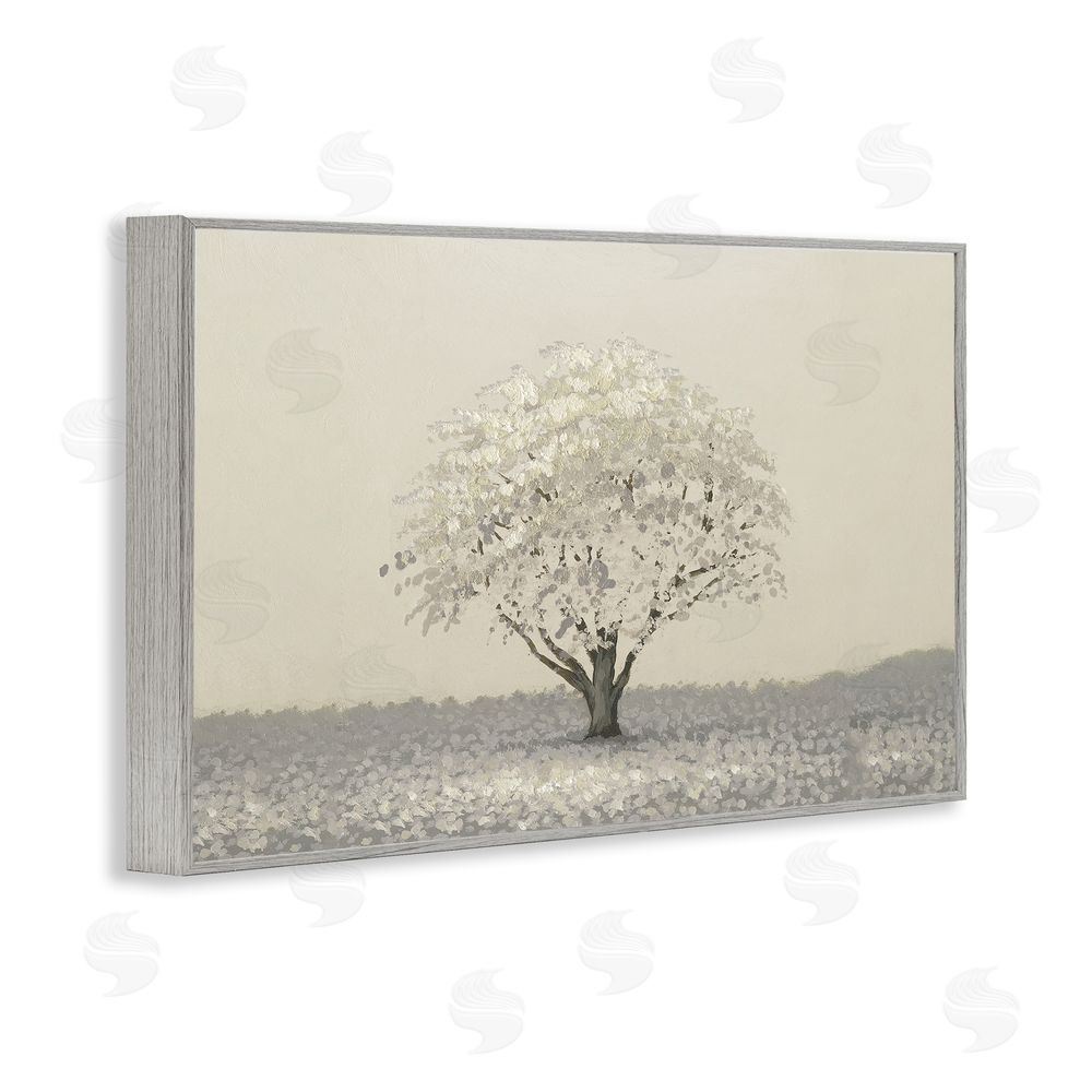 Michael Marcon Neutral Radiance Tree Gray Framed Giclee Wall Art Print