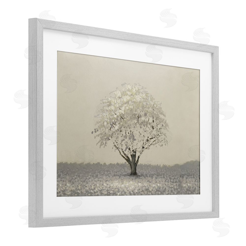 Michael Marcon Neutral Radiance Tree Gray Framed Print Under Glass Wall Art