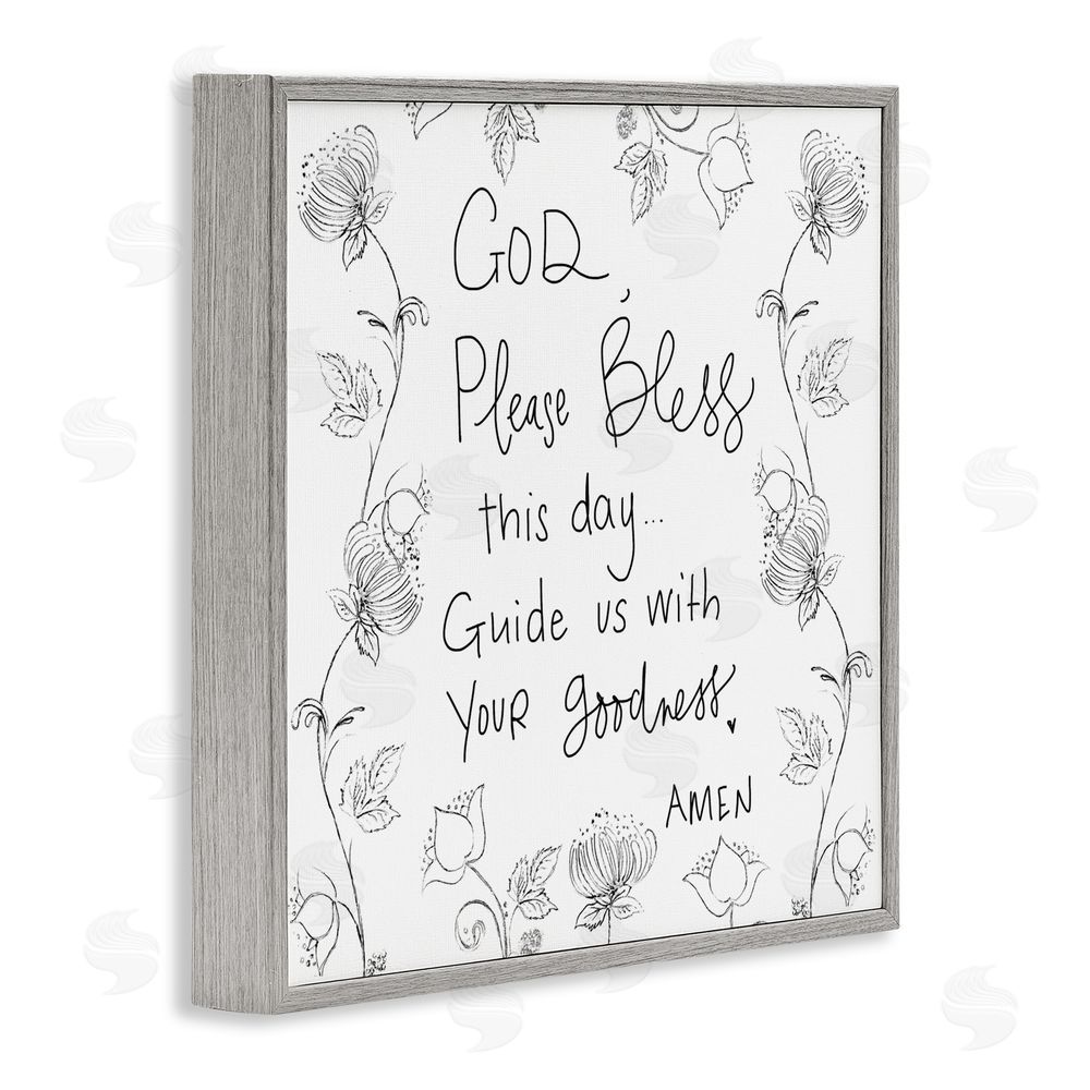 Sundance Graphics God Bless This Day Gray Framed Giclee Wall Art Print