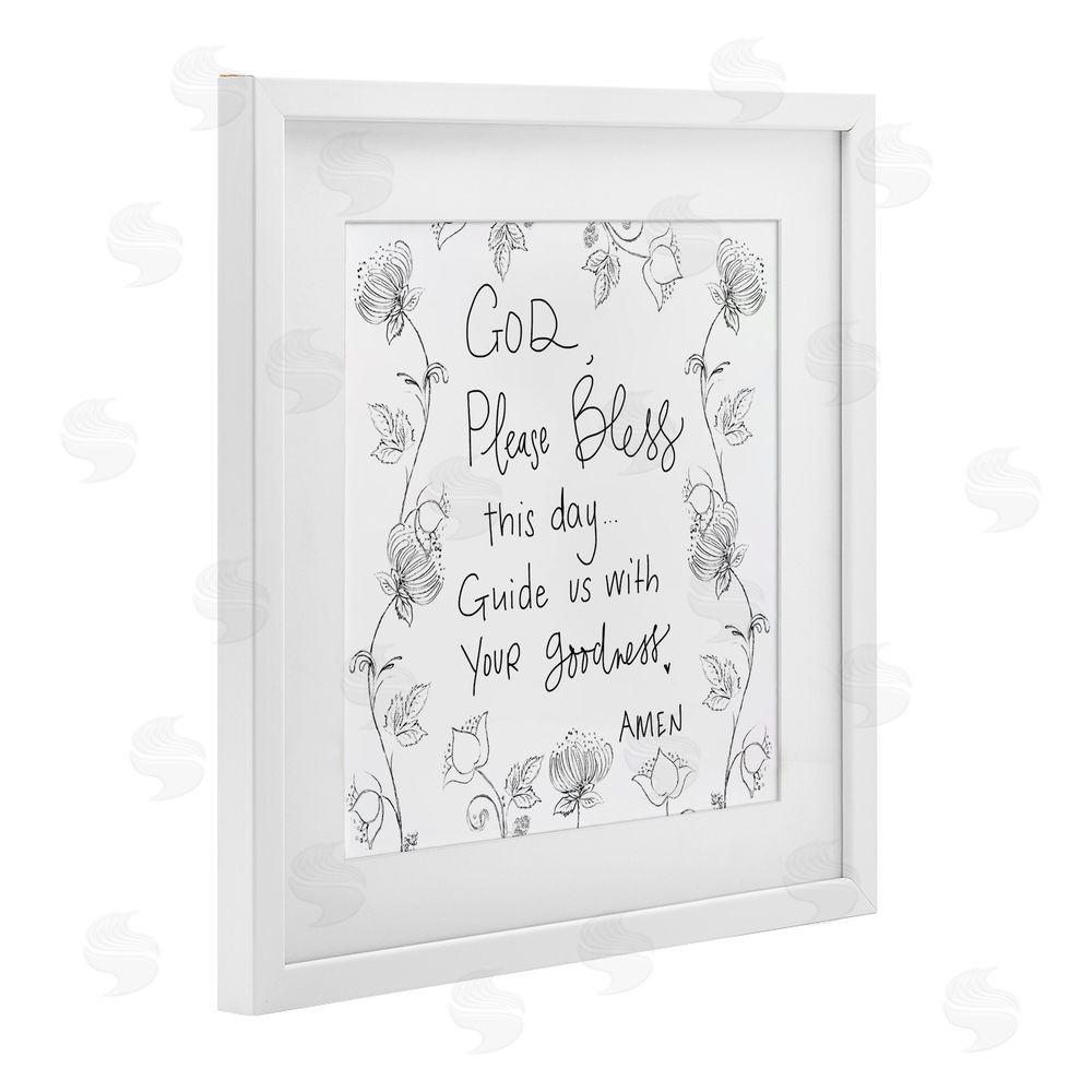 Sundance Graphics God Bless This Day White Framed Print Under Glass Wall Art