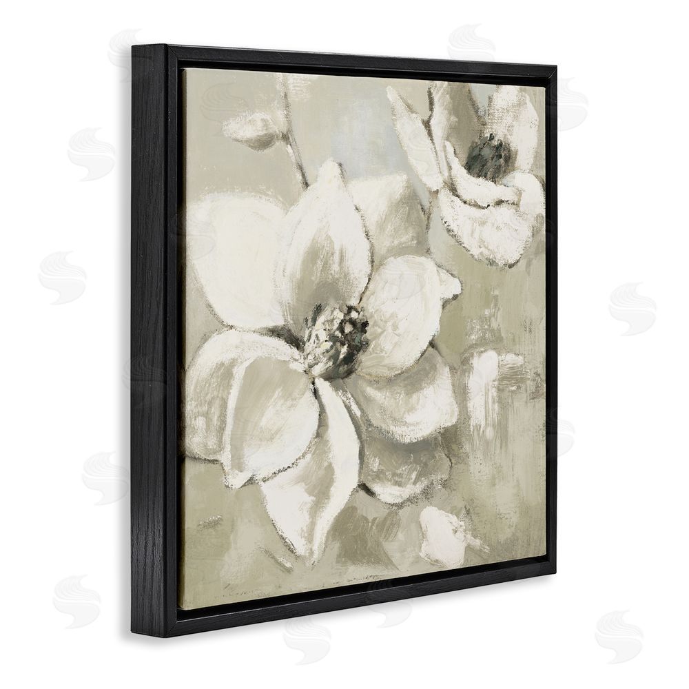 Sundance Graphics Magnolias After Rain Black Floating Frame Canvas Wall Art Print