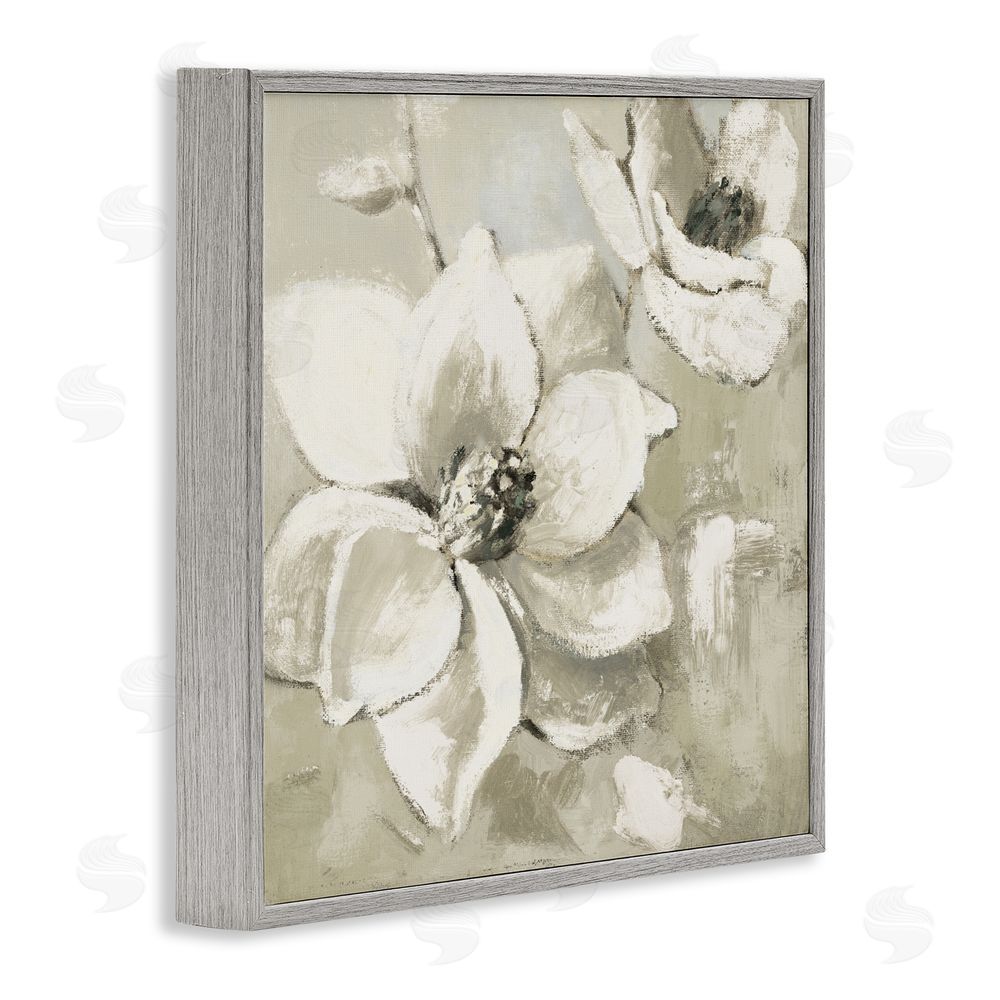 Sundance Graphics Magnolias After Rain Gray Framed Giclee Wall Art Print