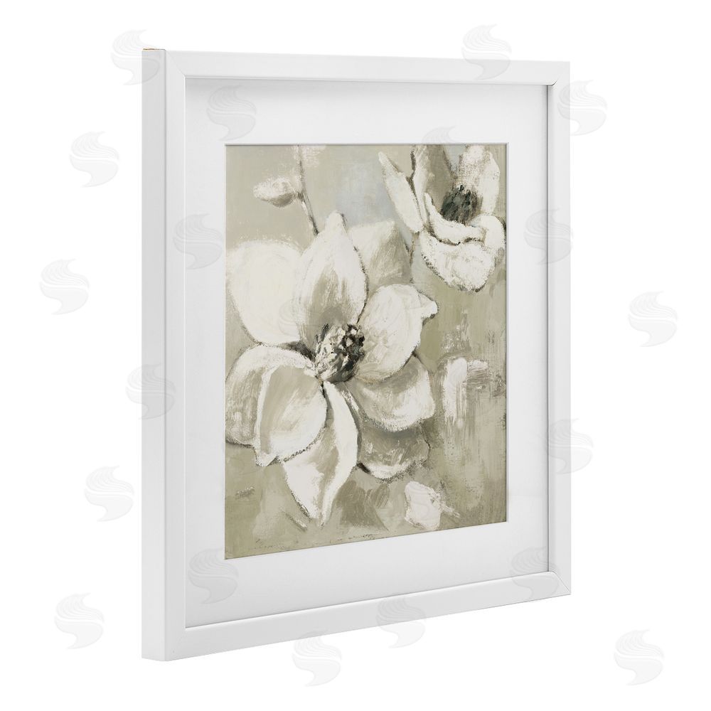 Sundance Graphics Magnolias After Rain White Framed Print Under Glass Wall Art