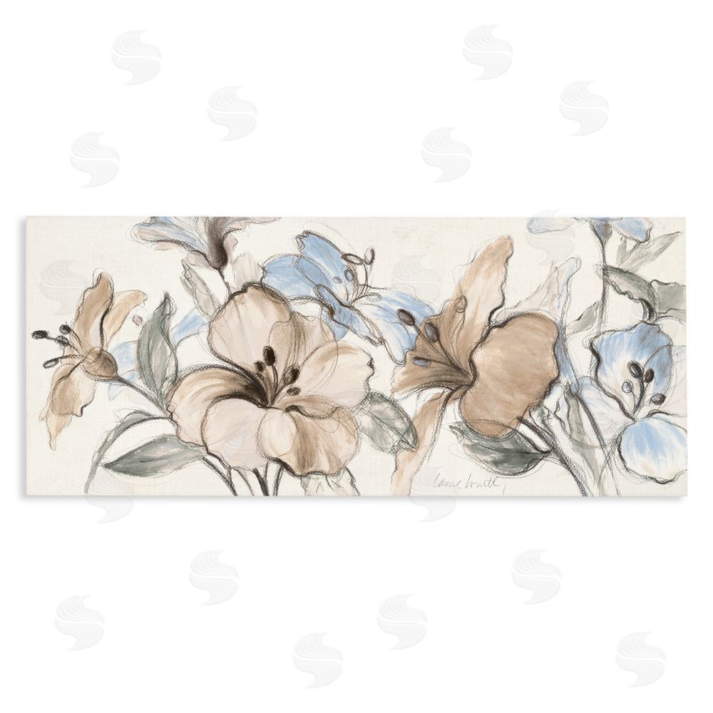 Lanie Loreth Whispering Florals Neutral Stretched Canvas Wall Art Print