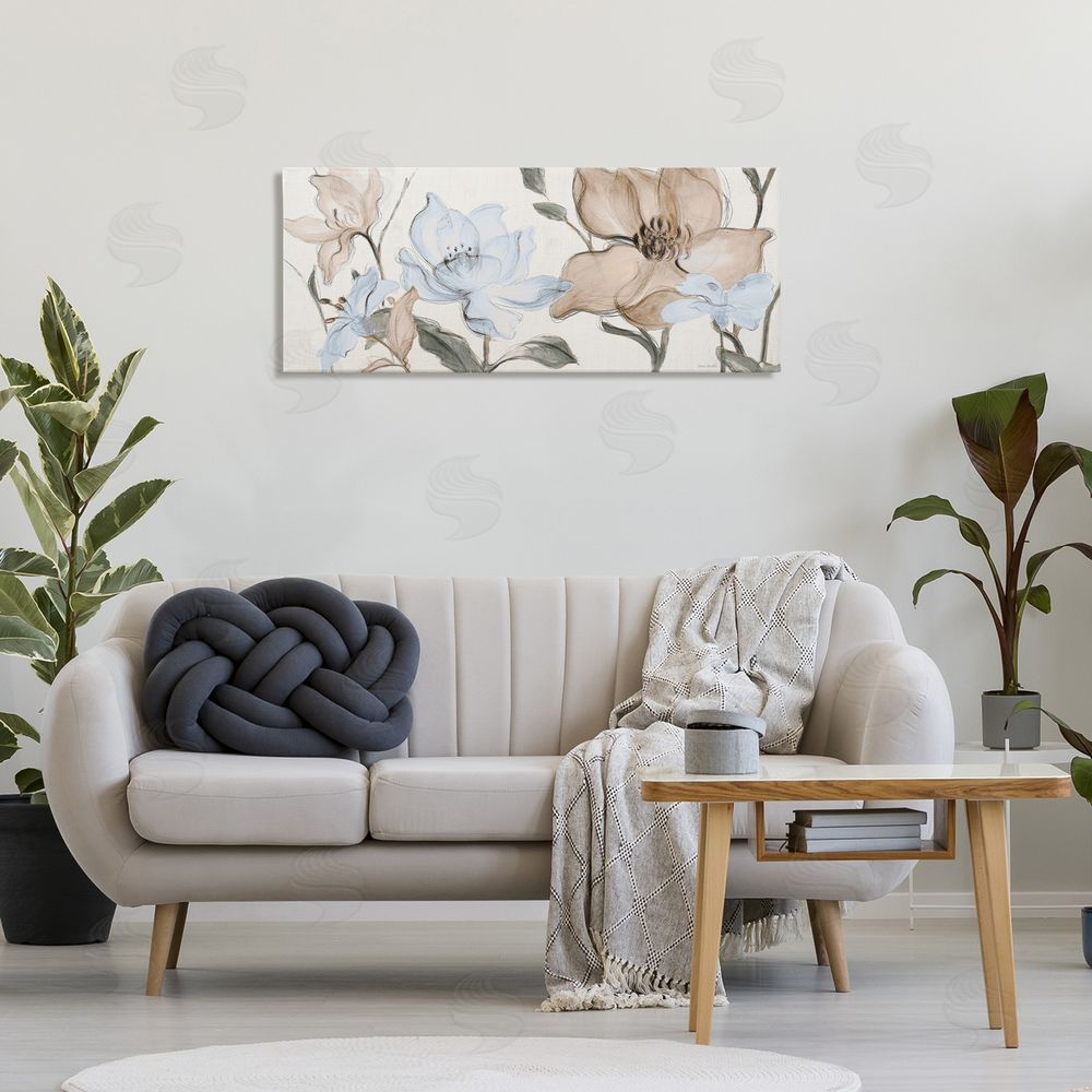 Lanie Loreth Soft Whispering Florals Stretched Canvas Wall Art in Room