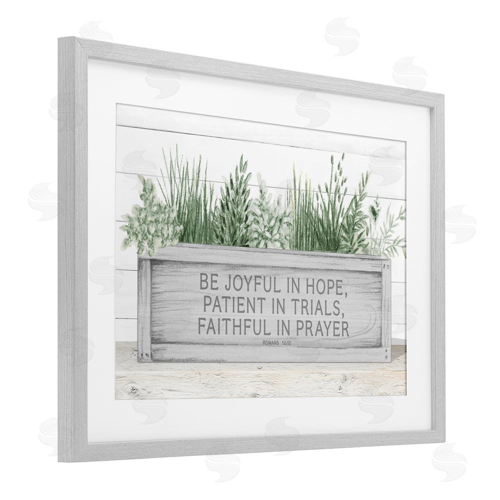 Sundance Graphics Be Joyful Flower Box Gray Framed Print Under Glass Wall Art