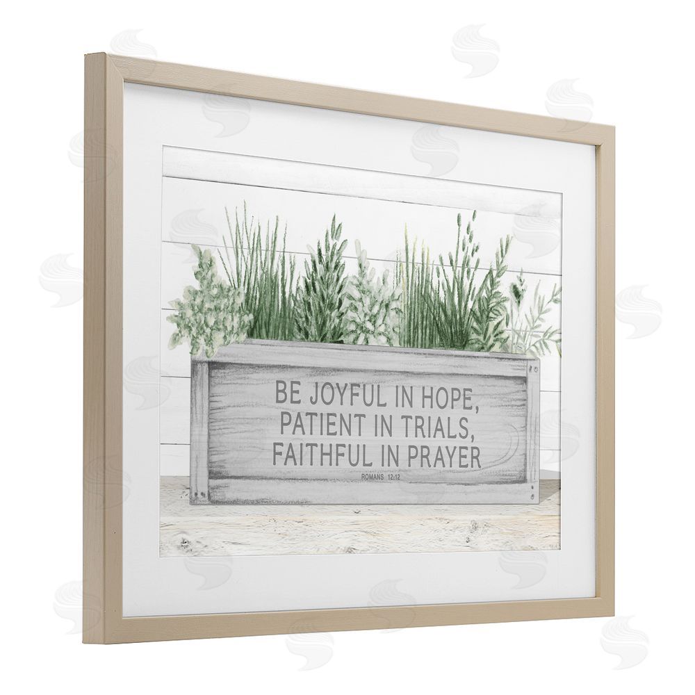 Sundance Graphics Be Joyful Flower Box Birch Framed Print Under Glass Wall Art
