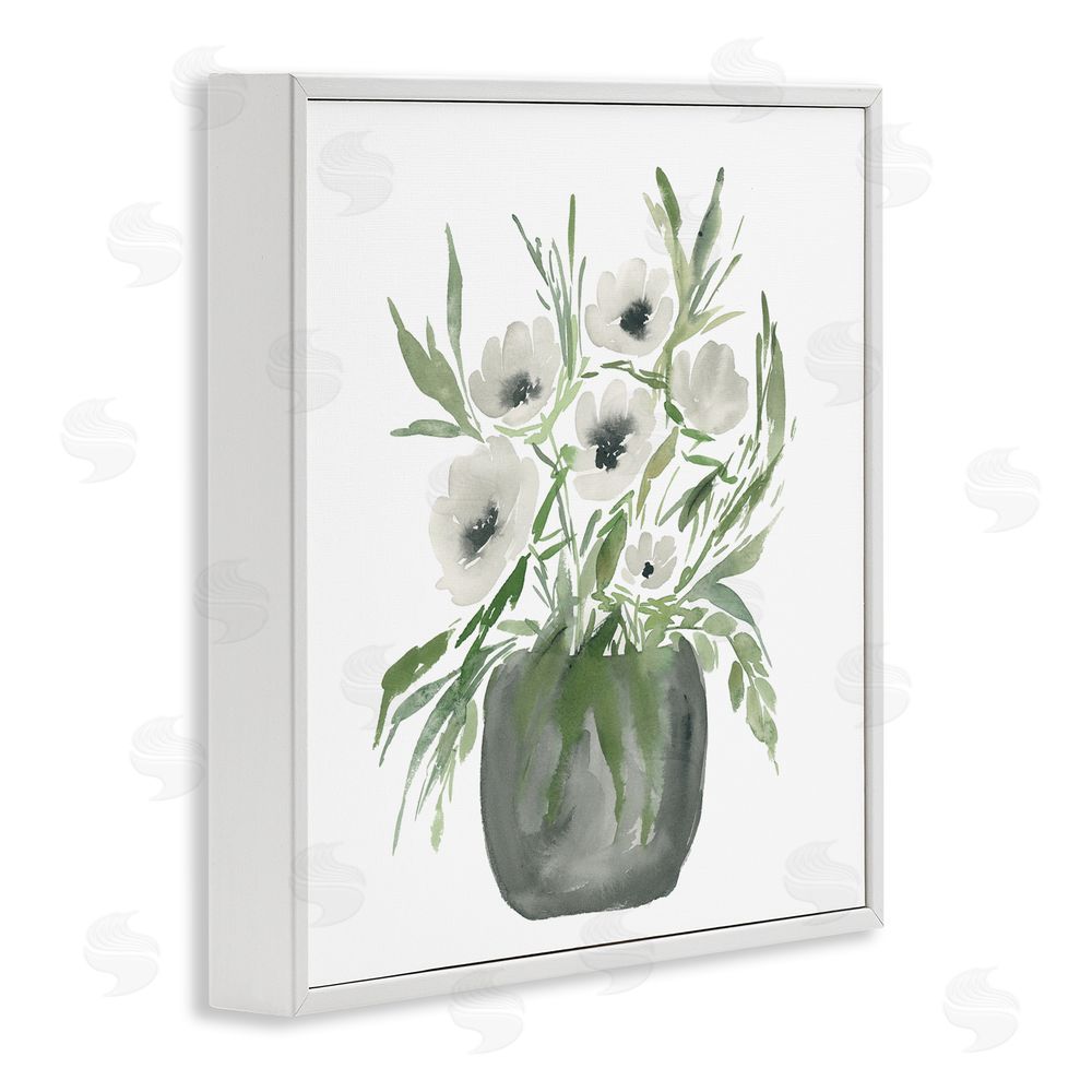 Lucille Price Soft White Anemones White Framed Giclee Wall Art Print