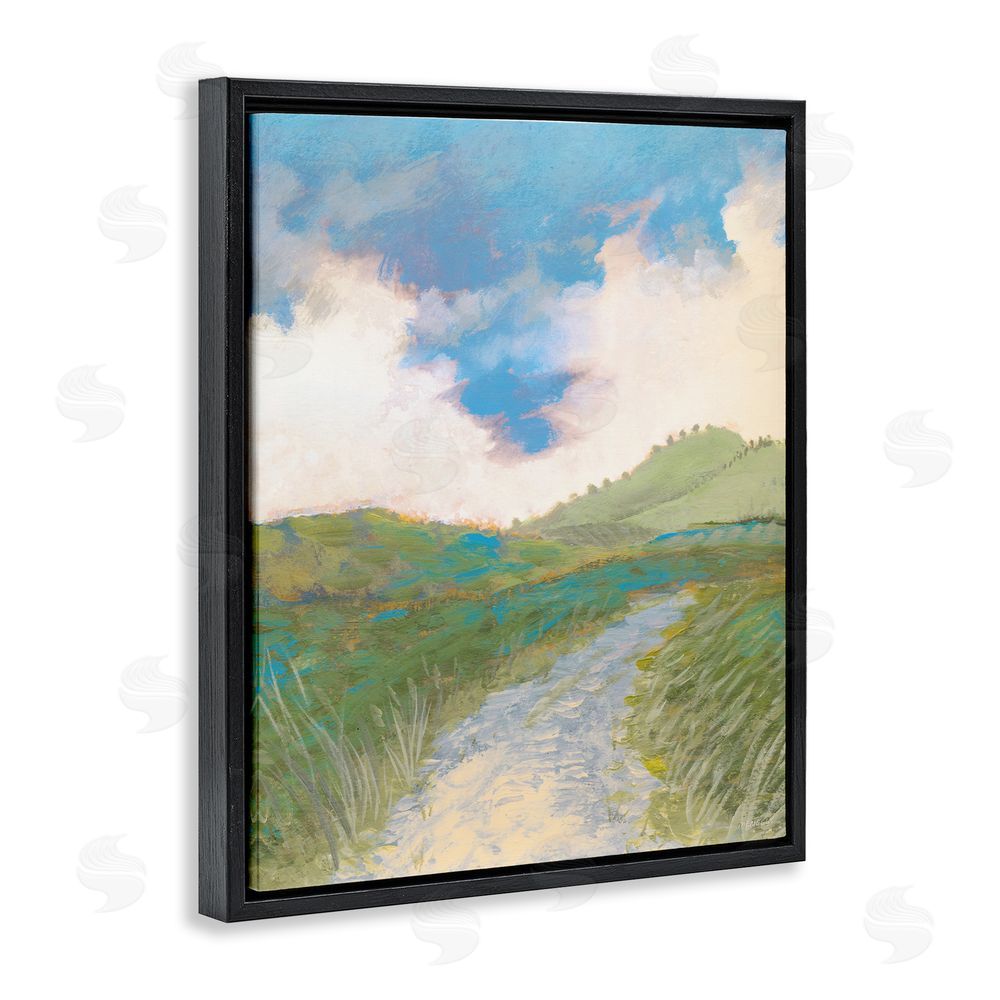 Dan Meneely Windy Path Impression Black Floating Frame Canvas Wall Art Print