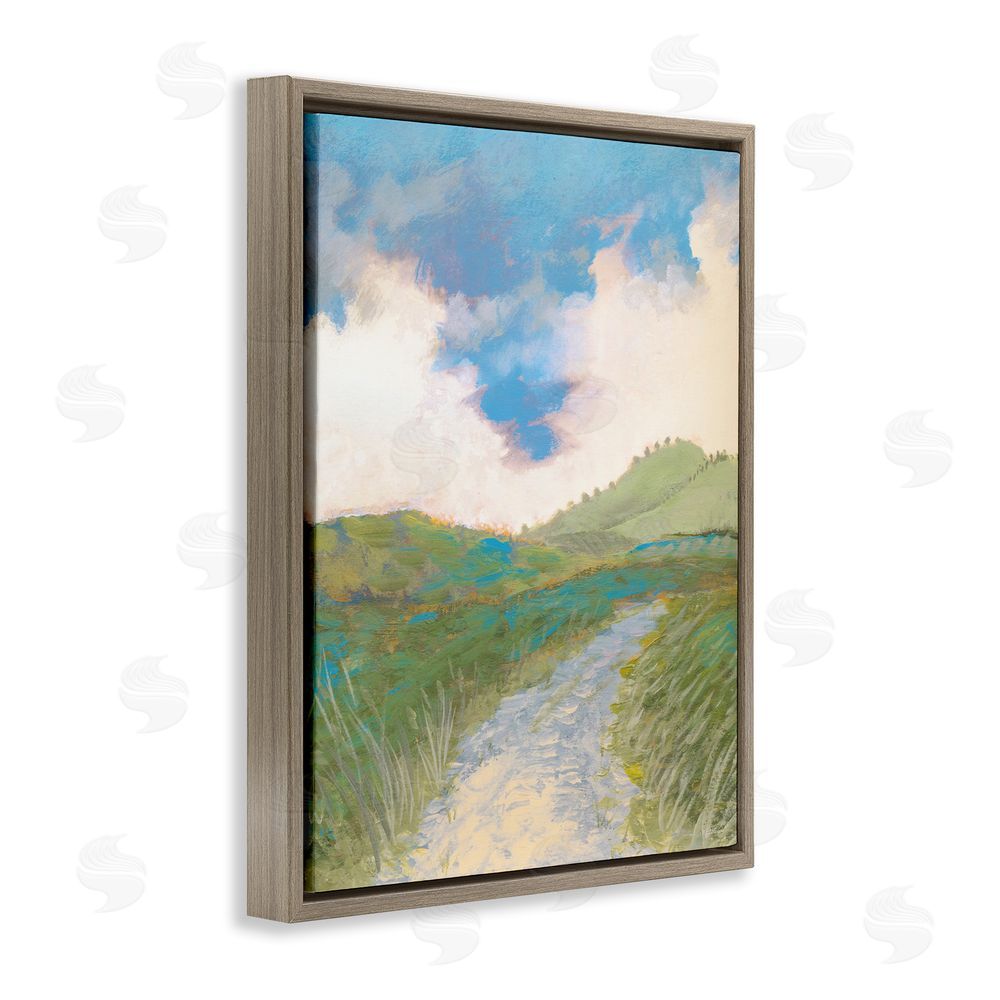 Dan Meneely Windy Path Impression Brown Floating Frame Canvas Wall Art Print