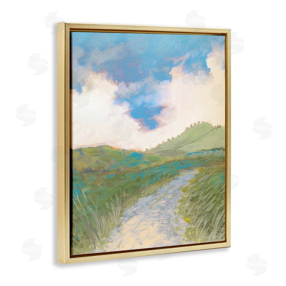 Dan Meneely Windy Path Impression Gold Floating Frame Canvas Wall Art Print