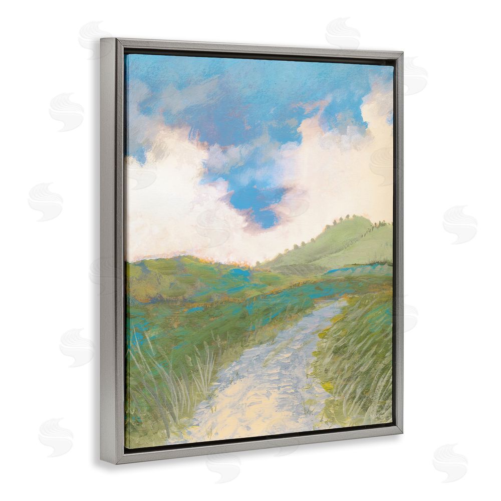 Dan Meneely Windy Path Impression Gray Floating Frame Canvas Wall Art Print