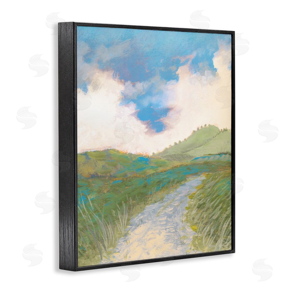Dan Meneely Windy Path Impression Black Framed Giclee Wall Art Print