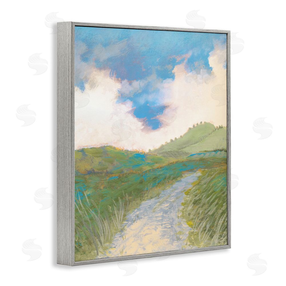 Dan Meneely Windy Path Impression Gray Framed Giclee Wall Art Print