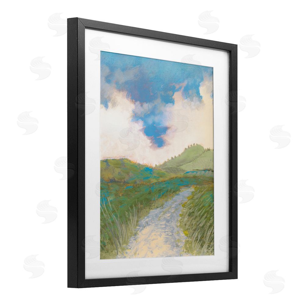 Dan Meneely Windy Path Impression Black Framed Print Under Glass Wall Art