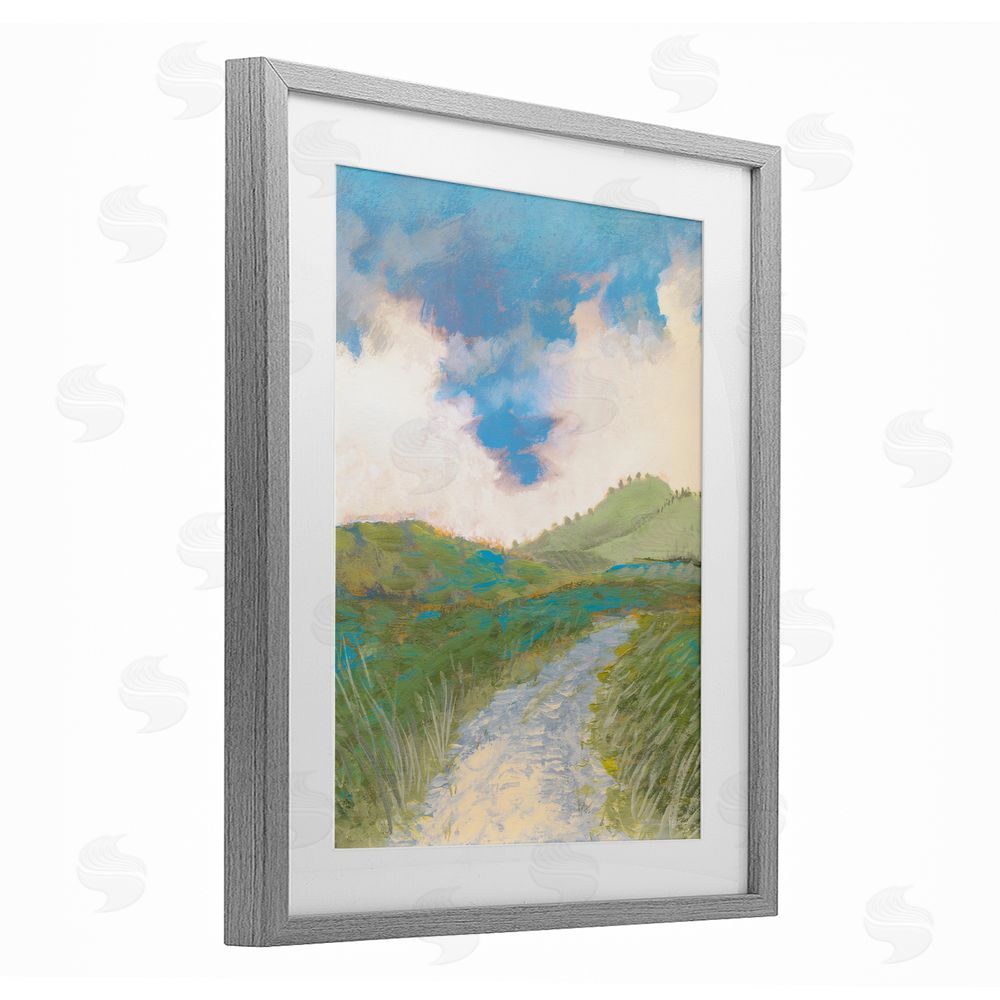 Dan Meneely Windy Path Impression Gray Framed Print Under Glass Wall Art