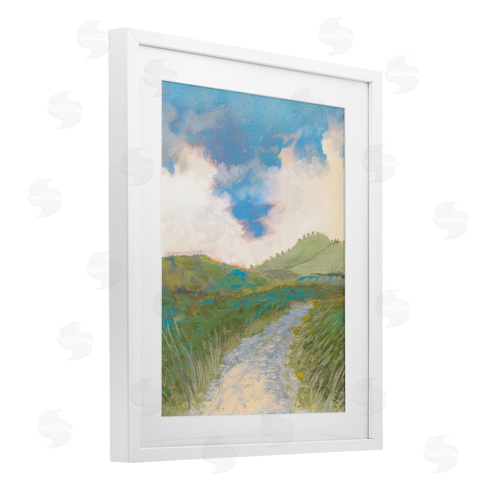 Dan Meneely Windy Path Impression White Framed Print Under Glass Wall Art