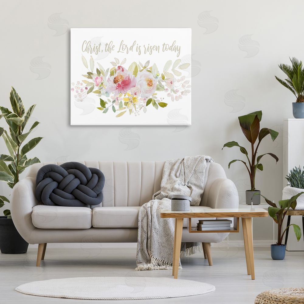 Sundance Graphics The Lord Is Risen Florals Canvas Wall Art Print in Room