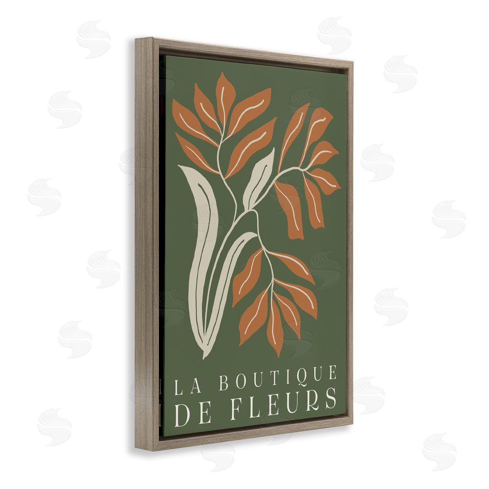Sundance Graphics Flower Shop Midcentury Minimal Brown Floating Frame Canvas Wall Art Print