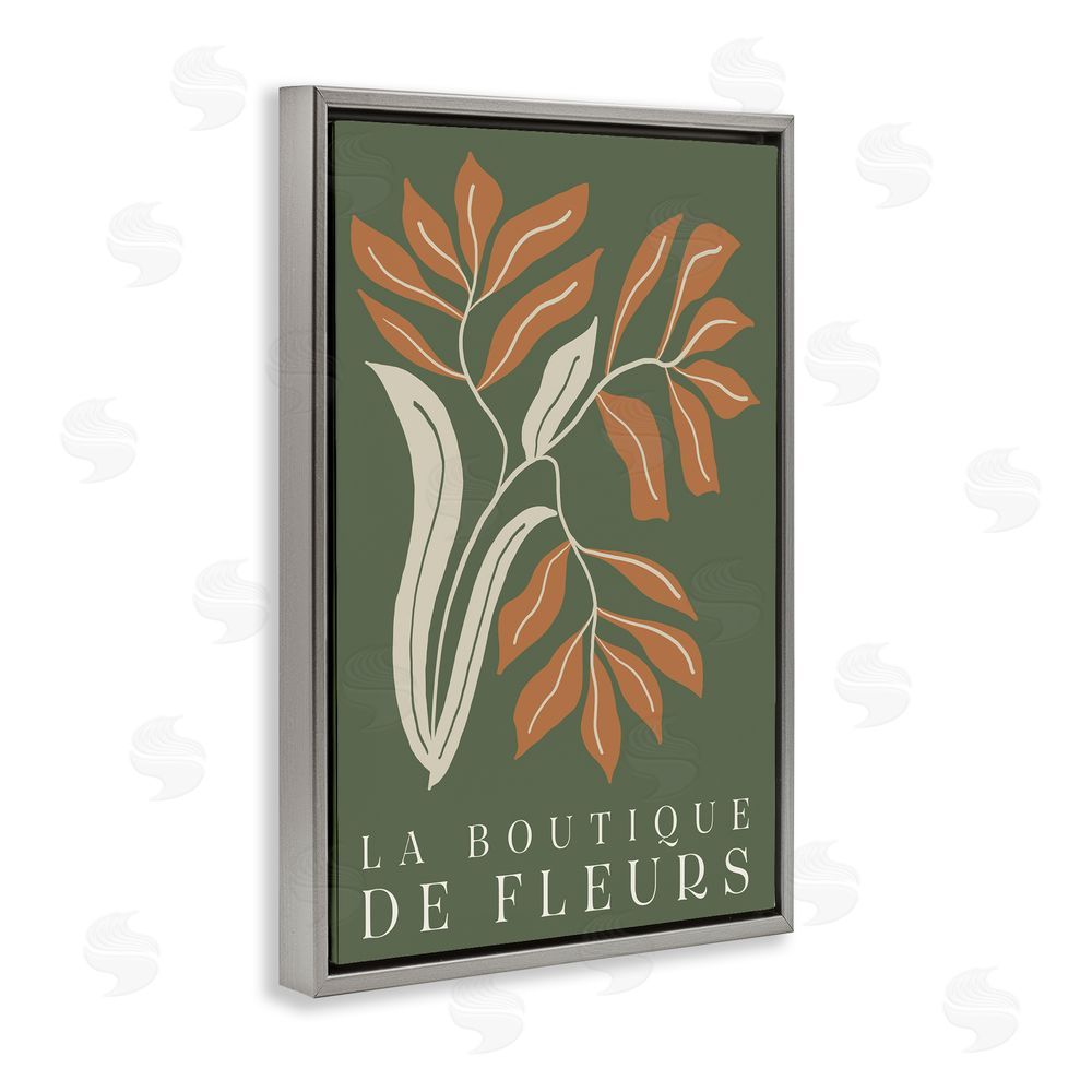 Sundance Graphics Flower Shop Midcentury Minimal Gray Floating Frame Canvas Wall Art Print