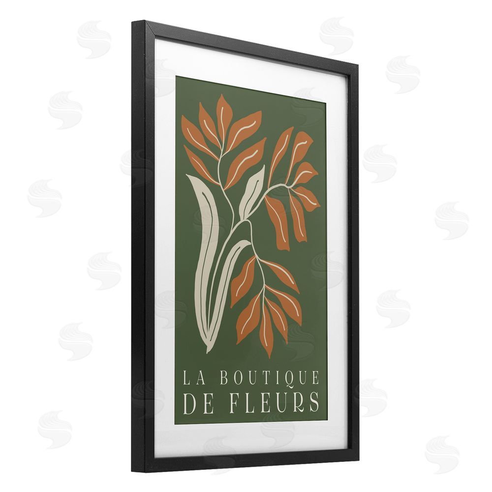 Sundance Graphics Flower Shop Midcentury Minimal Black Framed Print Under Glass Wall Art