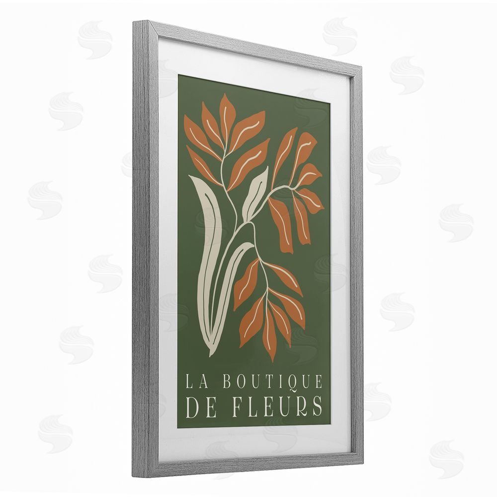 Sundance Graphics Flower Shop Midcentury Minimal Gray Framed Print Under Glass Wall Art