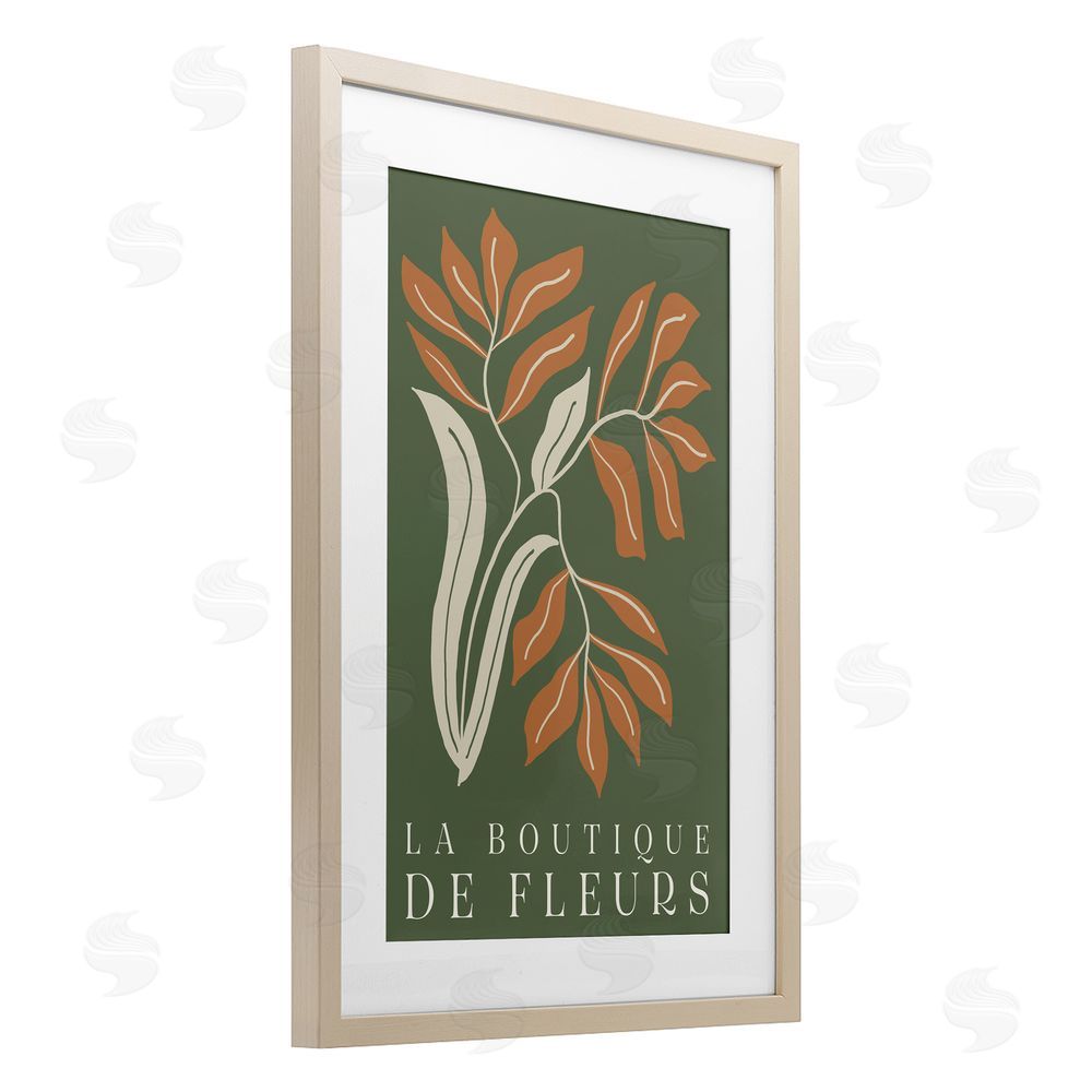 Sundance Graphics Flower Shop Midcentury Minimal Birch Framed Print Under Glass Wall Art